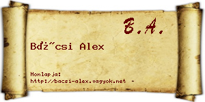Bácsi Alex névjegykártya