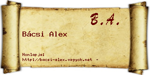 Bácsi Alex névjegykártya