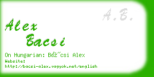 alex bacsi business card